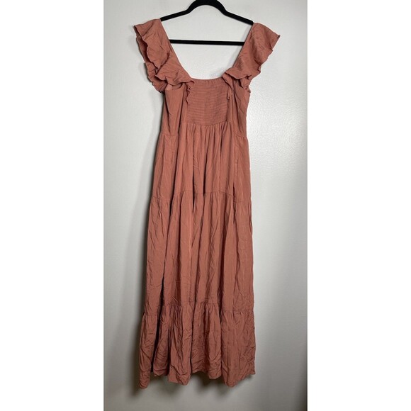 BALTIC BORN Ellie Ruffle Top Dress Medium Terracotta Mauve NEW Casual Pockets - Picture 7 of 12